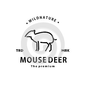 vintage retro hipster mouse deer logo