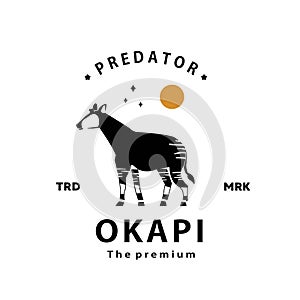 vintage retro hipster okapi logo vector