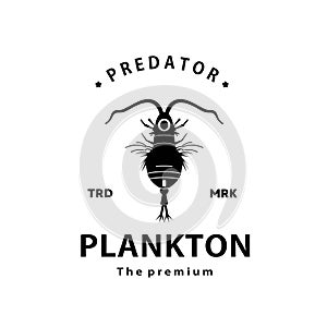 vintage retro hipster plankton logo vector