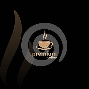 Simple Minimalist Coffee Cup Cafe Restaurant Logo Design Vector