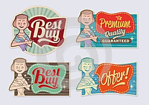 Vintage retro labels