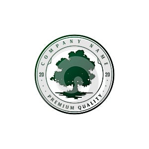 Vintage Retro Oak Banyan Maple Family Tree Life Logo Design Vector