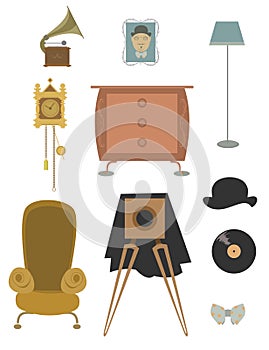 Vintage retro old things collection