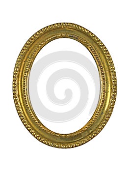 Vintage retro oval metal frame for photo or mirror