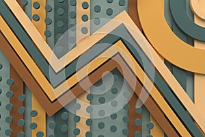 Vintage retro pattern background line and dot 3d rendering