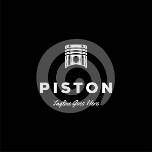 Vintage Retro Piston Car Automotive Workshop Garage Service Logo Design Vector