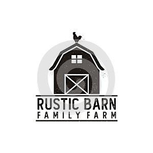 Vintage Retro Rustic Grunge Barn Farm logo design