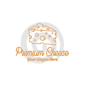 Vintage Retro Slice Cheese for Product Label Logo Design Illustration