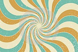 Vintage Retro Swirl Wave Sun Background Vector