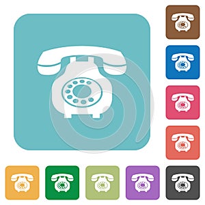 Vintage retro telephone rounded square flat icons