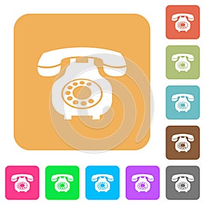 Vintage retro telephone rounded square flat icons