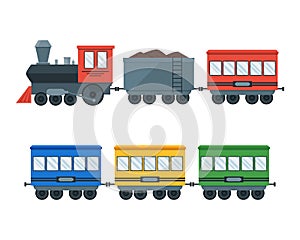 Vintage Retro Transportation Train. Vector