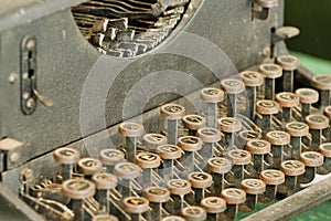 Vintage retro typewriting machine photo