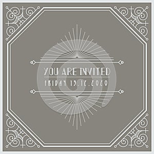 Vintage and retro vector invitation .