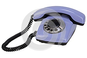Vintage retro violet rotary telephone