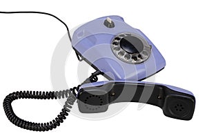 Vintage retro violet rotary telephone