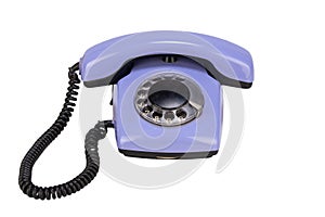 Vintage retro violet rotary telephone