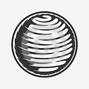 Vintage retro woodcut space galaxy planet. Can be used like emblem, logo, badge, label. mark, poster or print. Monochrome Graphic