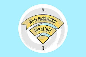 Vintage ribbon WiFi sign for free wi-fi in cafe or restaurant