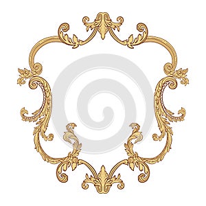 Vintage richly decorated frame in rococo style for menus, ads, a