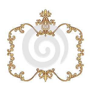 Vintage richly decorated frame in rococo style for menus, ads, a