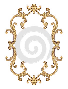 Vintage richly decorated frame in rococo style for menus, ads, a