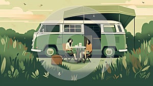 Vintage Road Trip Illustration By Bryan Lee O\'malley