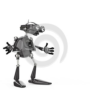 Vintage robot in a white background
