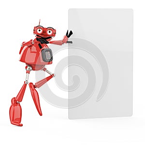 Vintage robot in a white background photo