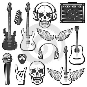 Vintage Rock Music Elements Set