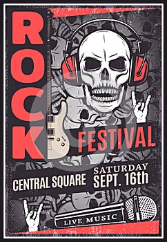 Vintage Rock Music Festival Advertising Poster