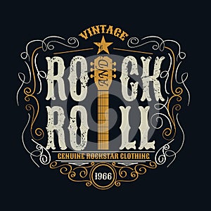 Vintage rock and roll typograpic for t-shirt ,tee designe,poster