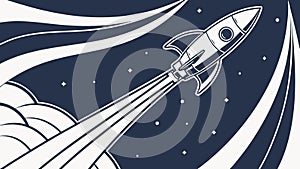 Vintage Rocket Launch, Retro Space Exploration, Cosmic Journey vector design Generative AI