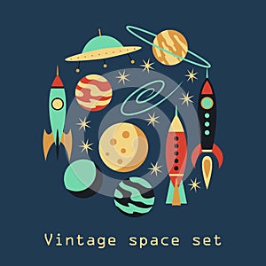 Vintage rocket space set