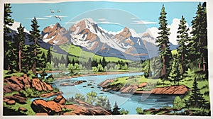 Vintage Rocky Mountain National Park Lagoon Postcard