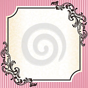 Vintage rococo frame in pink