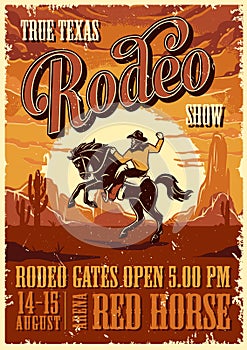 Vintage rodeo advertising poster