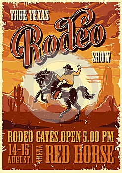 Vintage rodeo advertising poster photo