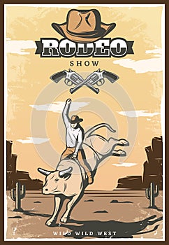 Vintage Rodeo Show Poster