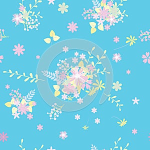 Vintage romantic vector trendy seamless pattern