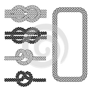 Vintage Rope Border Frame in Vector