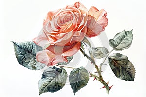 Vintage rose botanica style photo