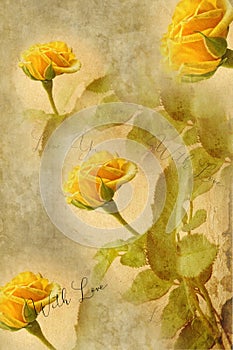 Vintage rose floral paper