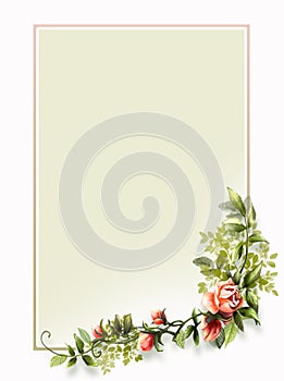 Vintage rose frame background