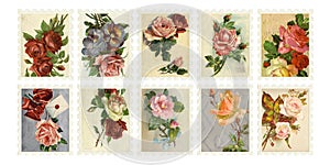 Vintage Rose Stamps photo