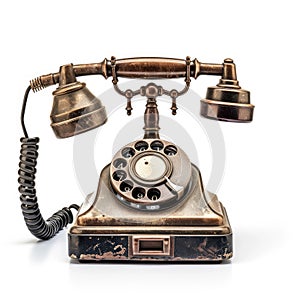 Vintage rotary dial telephone, retro charm for a bygone era. Timeless communication, Ai Generated