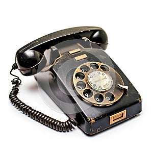 Vintage rotary dial telephone, retro charm for a bygone era. Timeless communication, Ai Generated