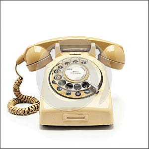 Vintage rotary dial telephone, retro charm for a bygone era. Timeless communication, Ai Generated