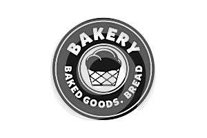 vintage round badge, bakery cupcake logo Designs Inspiration Isolated on White Background.