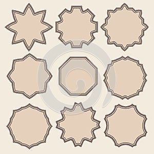 Vintage round frames set. Vector illustration